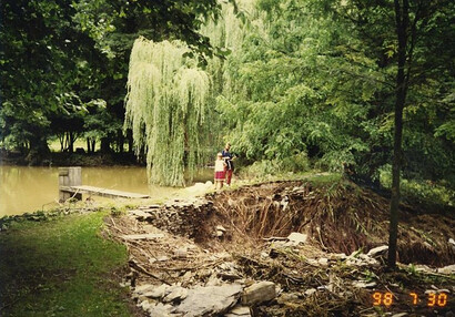 Povodeň v opočenském zámecké parku 23. 7. 1998