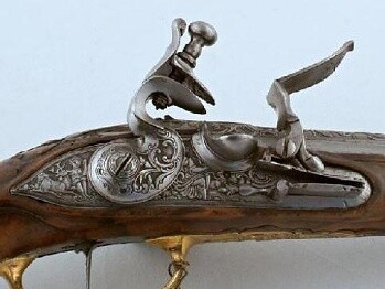 Pistole z lovecké soupravy, Johann Andreas Kuchenreiter, Německo (Řezno), 2. polovina 18. století