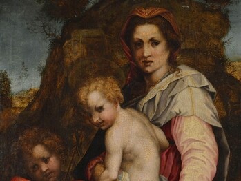 Andrea del Sarto (or his wokshop): Madonna and Child with the Young St. John Baptist (detail), 1520
